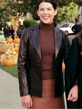 Vintage Jacqueline Ferrar Lambskin Leather Jacket Lorelei Gilmore Office Siren L